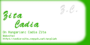 zita cadia business card